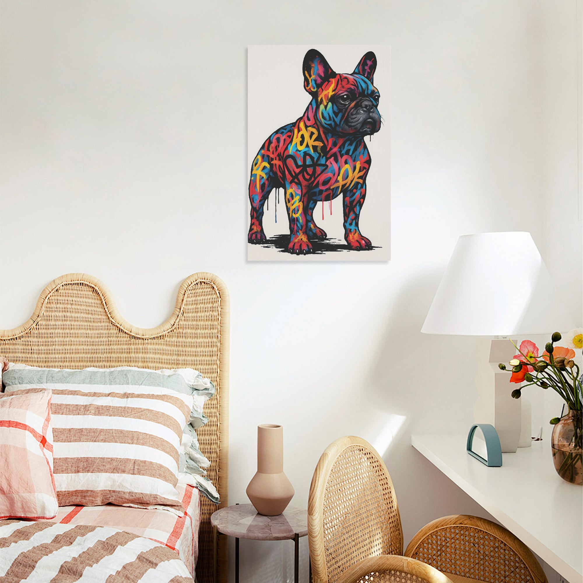 Lifestyle-Driven Bandit - Vertical Canvas Painting for Everyday Wear