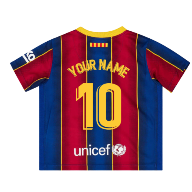 Genuine 2020-2021 Barcelona Infants Home Kit (Your Name)
