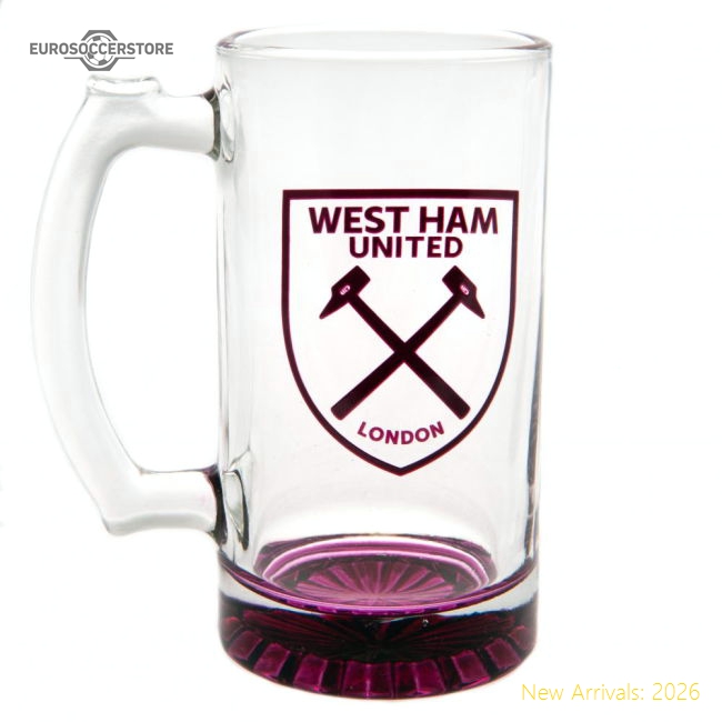 Authentic West Ham United Fc Stein Glass Tankard - Premium Quality
