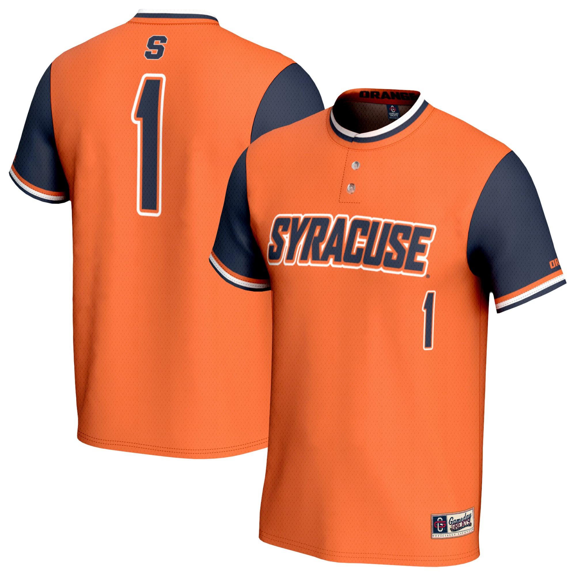 #1 Syracuse Orange GameDay Greats Unisex Lightweight Collegiate Softball Fashion Jersey - Orange