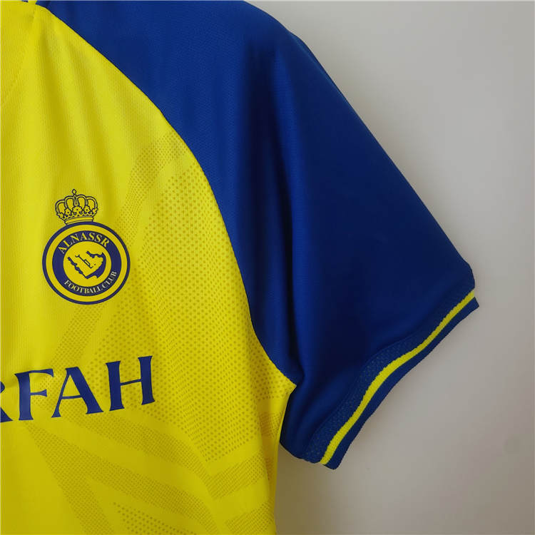 Lightweight 2223 Riyadh Victory Home Yellow Ronaldo Soccer Jersey