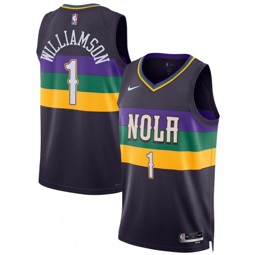 New Orleans New Orleans Pelicans #1 Zion Williamson Unisex Nike Purple 2022-23 Swingman Jersey ¨C City Edition Mens