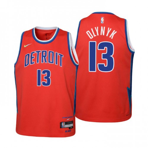 Detroit Detroit Pistons #13 Kelly Olynyk Youth Nike Red 2021/22 Swingman Jersey ¨C City Edition Youth