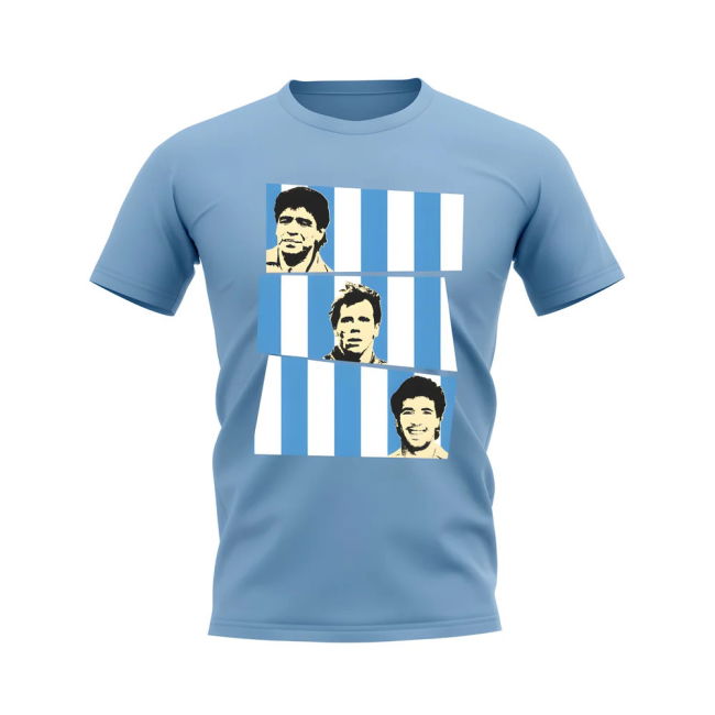 Maradona Zola Careca Napoli T-Shirt (Sky)