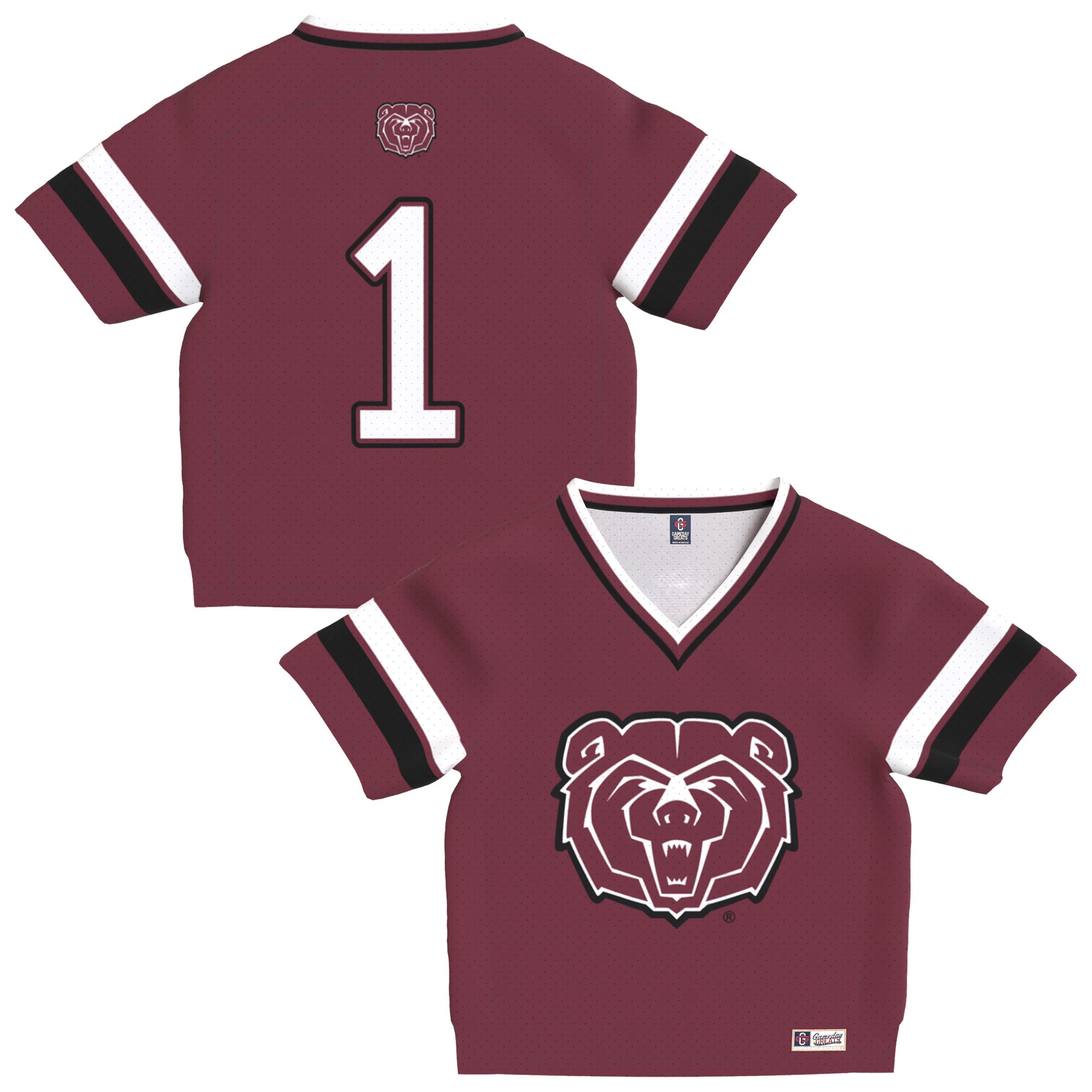 Toddler Maroon Missouri State University Bears Lightweight Collegiate Football Fashion Jersey