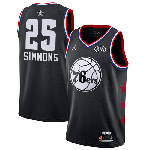 Elite PHI #25 Ben Simmons 2019 Icon NBA Swingman Jersey Black -