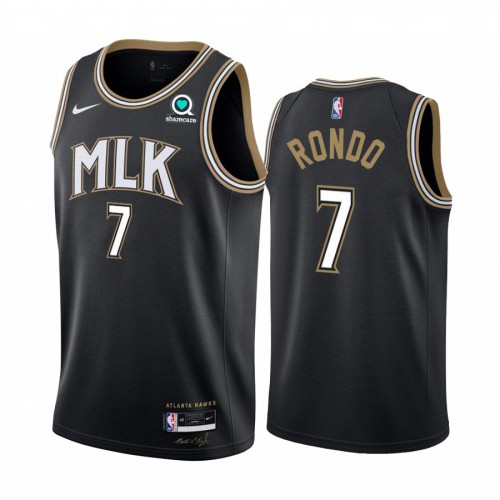 ATL #7 Rajon Rondo Official 2020 City NBA Jersey - Black Swingman