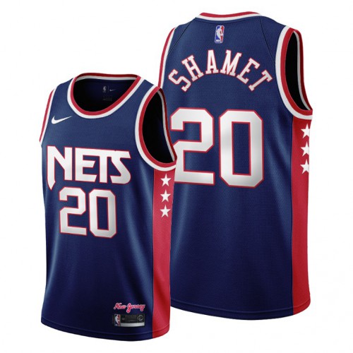 Brooklyn Brooklyn Nets #20 Landry Shamet Womens 2021-22 City Edition Throwback 90s Wordmark Navy NBA Jersey Womens