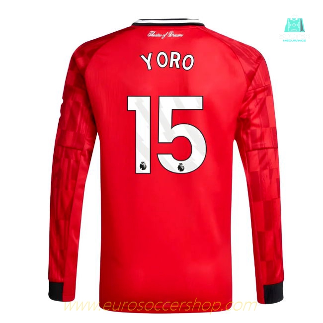 2025-2026 Man Utd Long Sleeve Home Shirt (Kids) (Yoro 15)