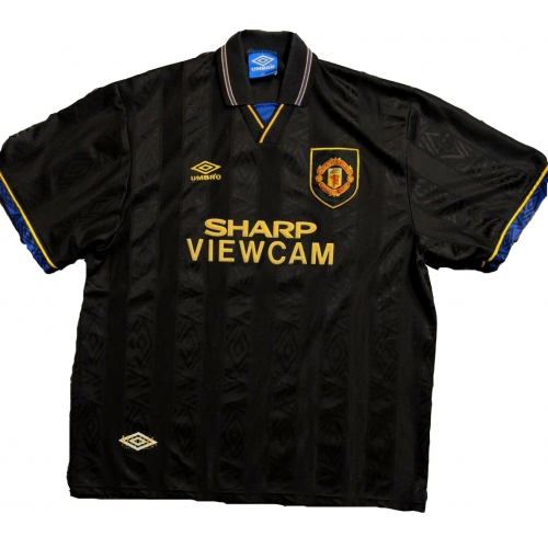 92-94 MANCHESTER UNITED AWAY BLACK RETRO SOCCER JERSEY SHIRT -