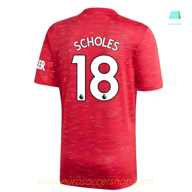 2020-2021 Man Utd Adidas Home Football Shirt (SCHOLES 18)