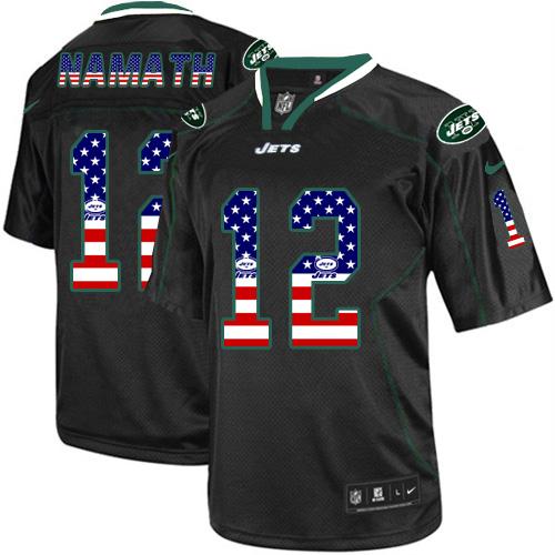 Authentic NFL W Y J Jets #12 Joe Namath Black Elite Jersey - Fan Ap...