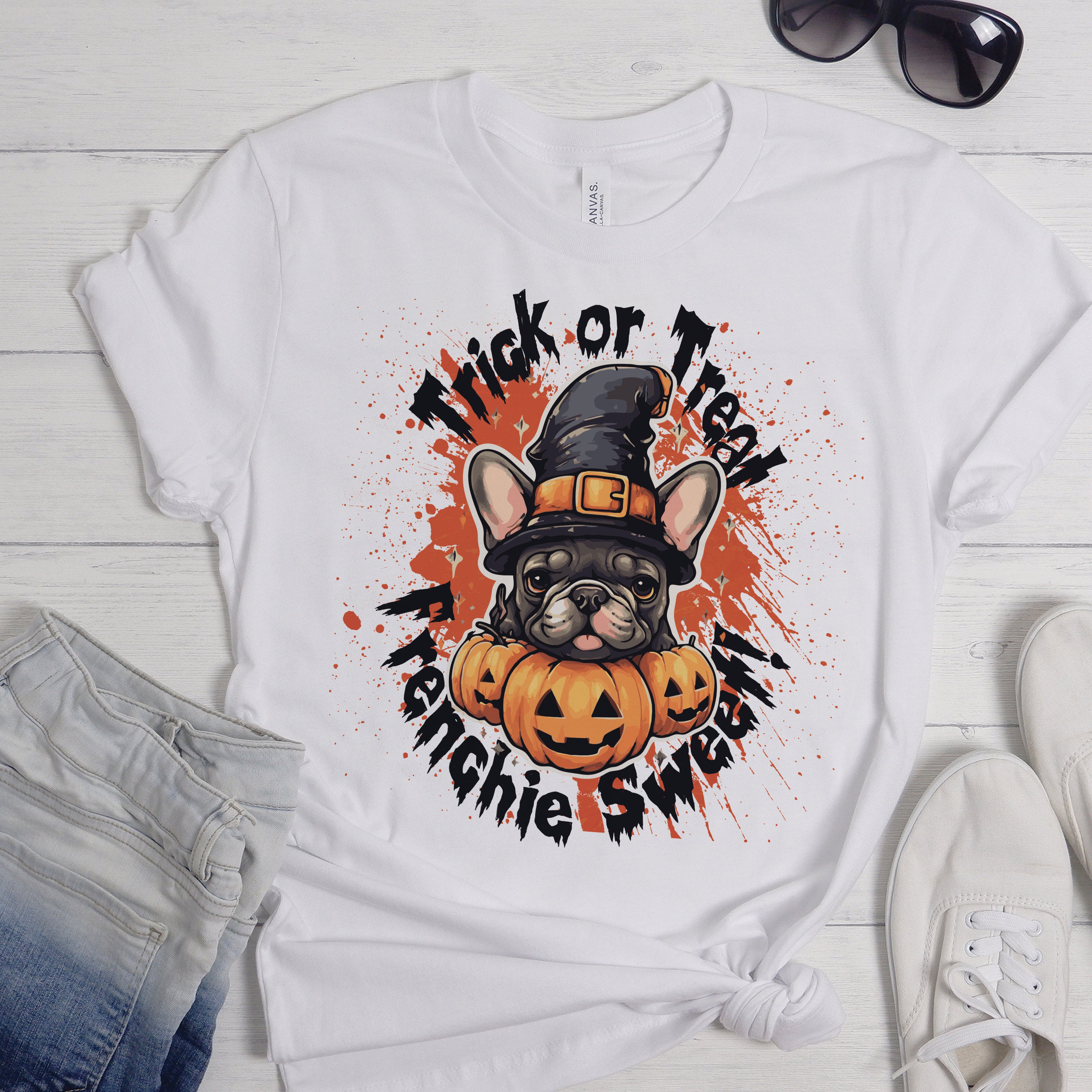 Cozy Adorable Frenchie Halloween Tee - Unisex T-shirt for Dog Owners