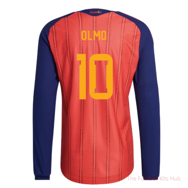 2026-2027 Spain Authentic Long Sleeve Home Shirt (Olmo 10)
