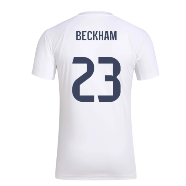 Top-Quality 2025-2026 Real Madrid Seasonal Graphic Tee (White) (Beckham
