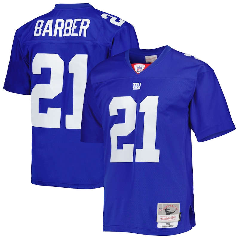 None Tiki Barber New York Giants Championship Replica Jersey