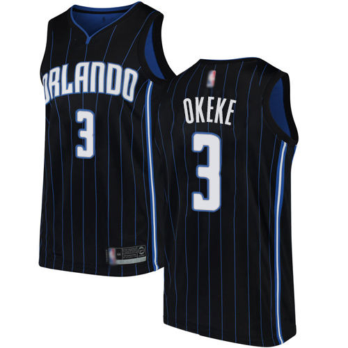Nike Orlando Magic #3 Chuma Okeke Black NBA Swingman Statement Edition Jersey Mens