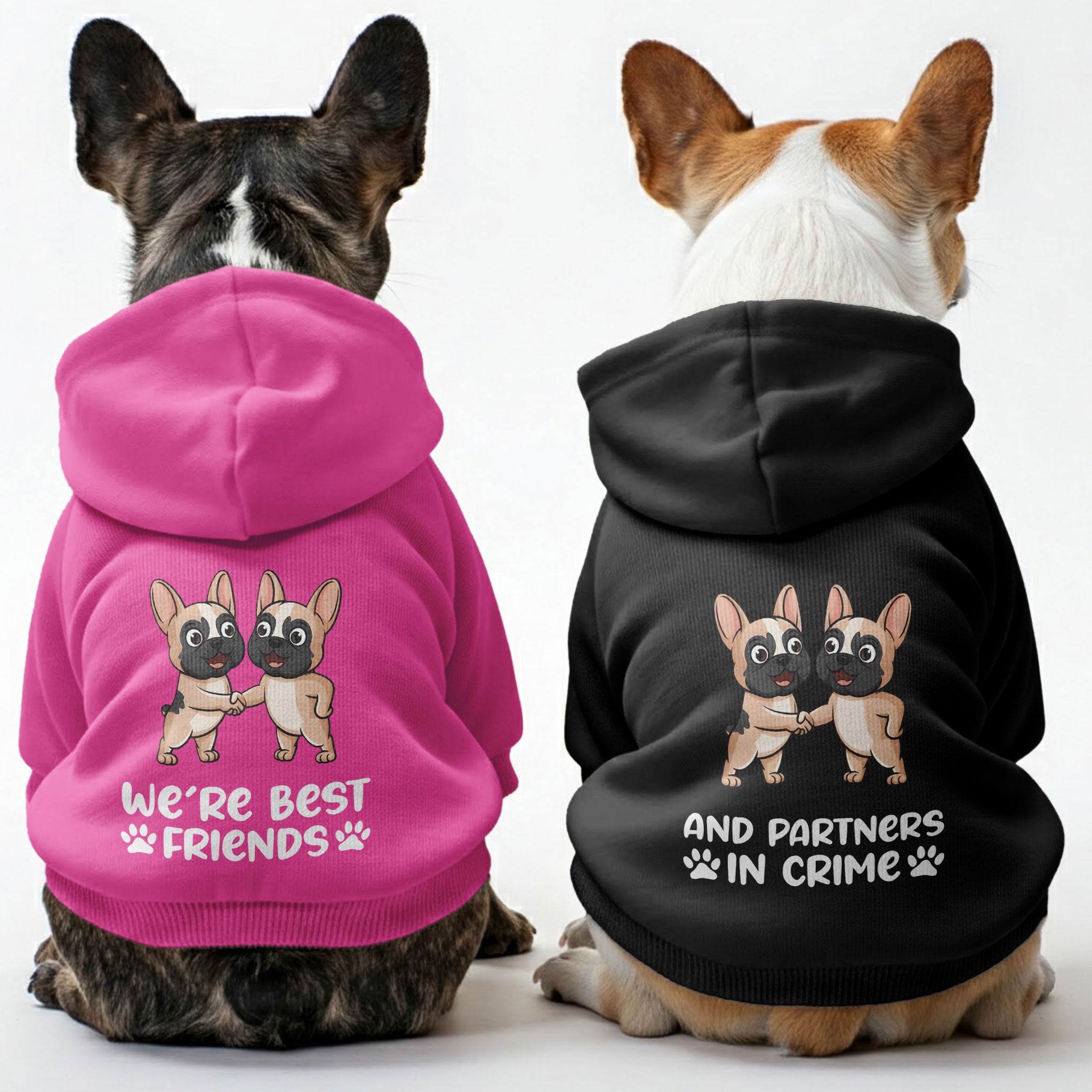We’re best friends and And partners in crime - Matching French Bulldog Hoodies – Stylish, Cozy & Personalized!