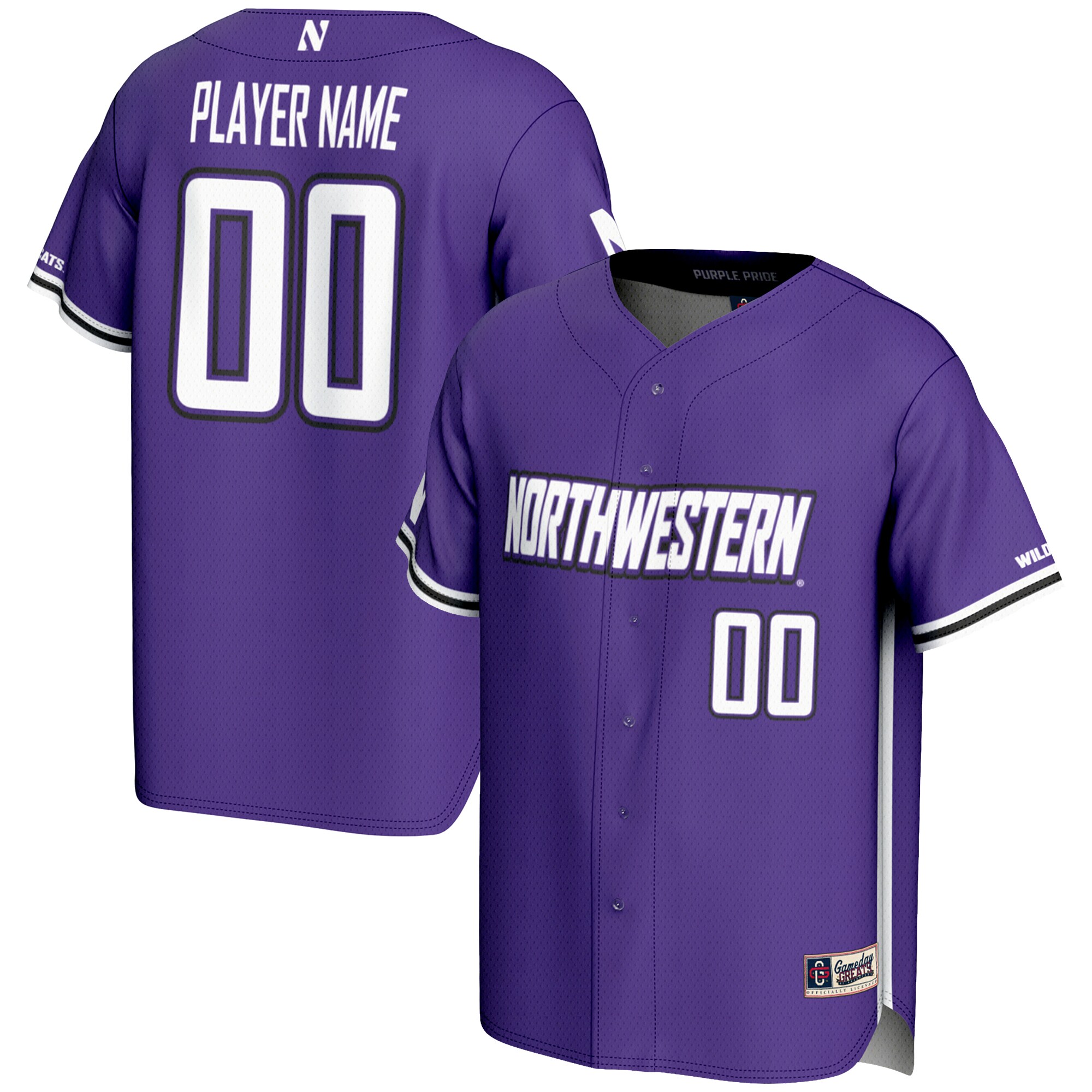[DDG] Northwestern Wildcats GameDay Greats Youth NIL Pick-A-Player Lightweight Baseball Jersey - Purple