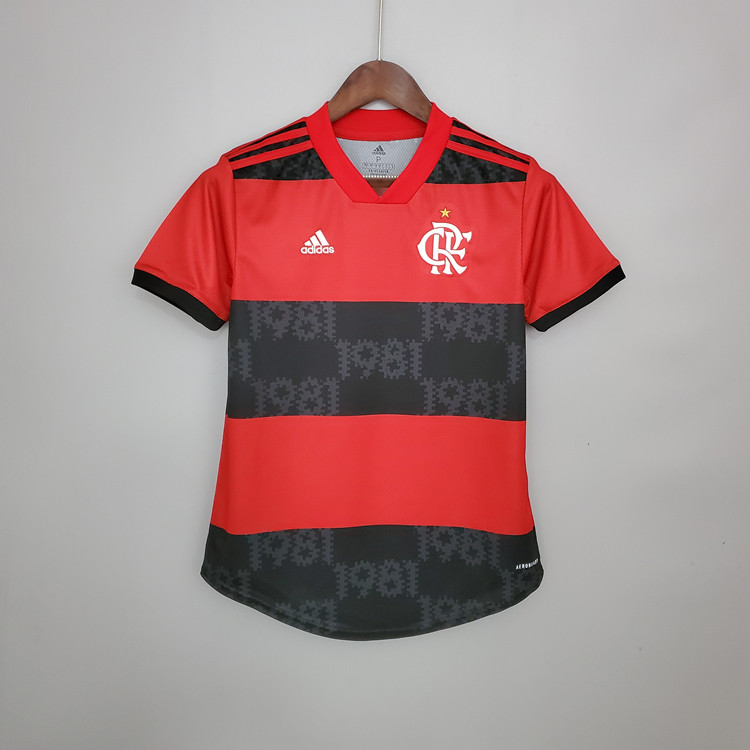 Authentic CR Flamengo Soccer Shirt Jersey Women 21-22 Home RedBlack