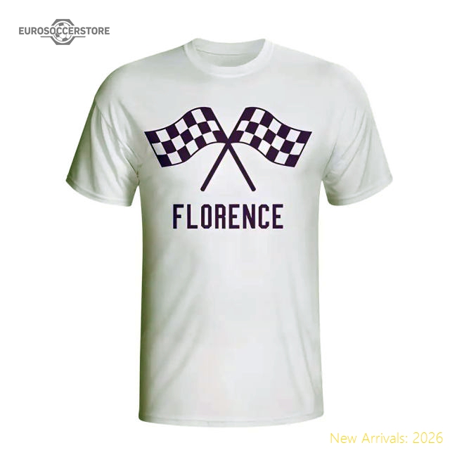Premium-grade Fiorentina Fc Waving Flags T-shirt (white)