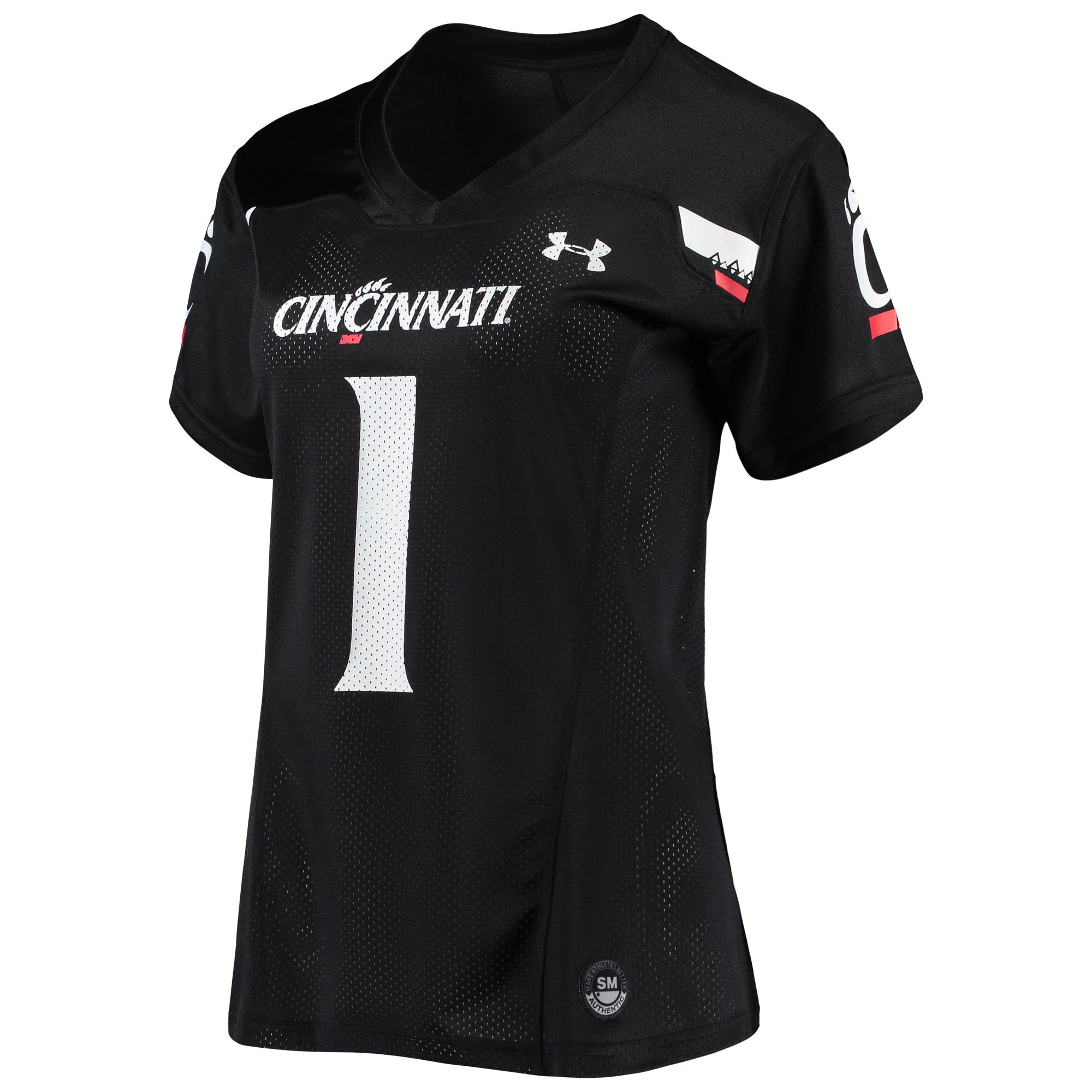 Women's #1 Black Cincinnati Bearcats Football Jersey
