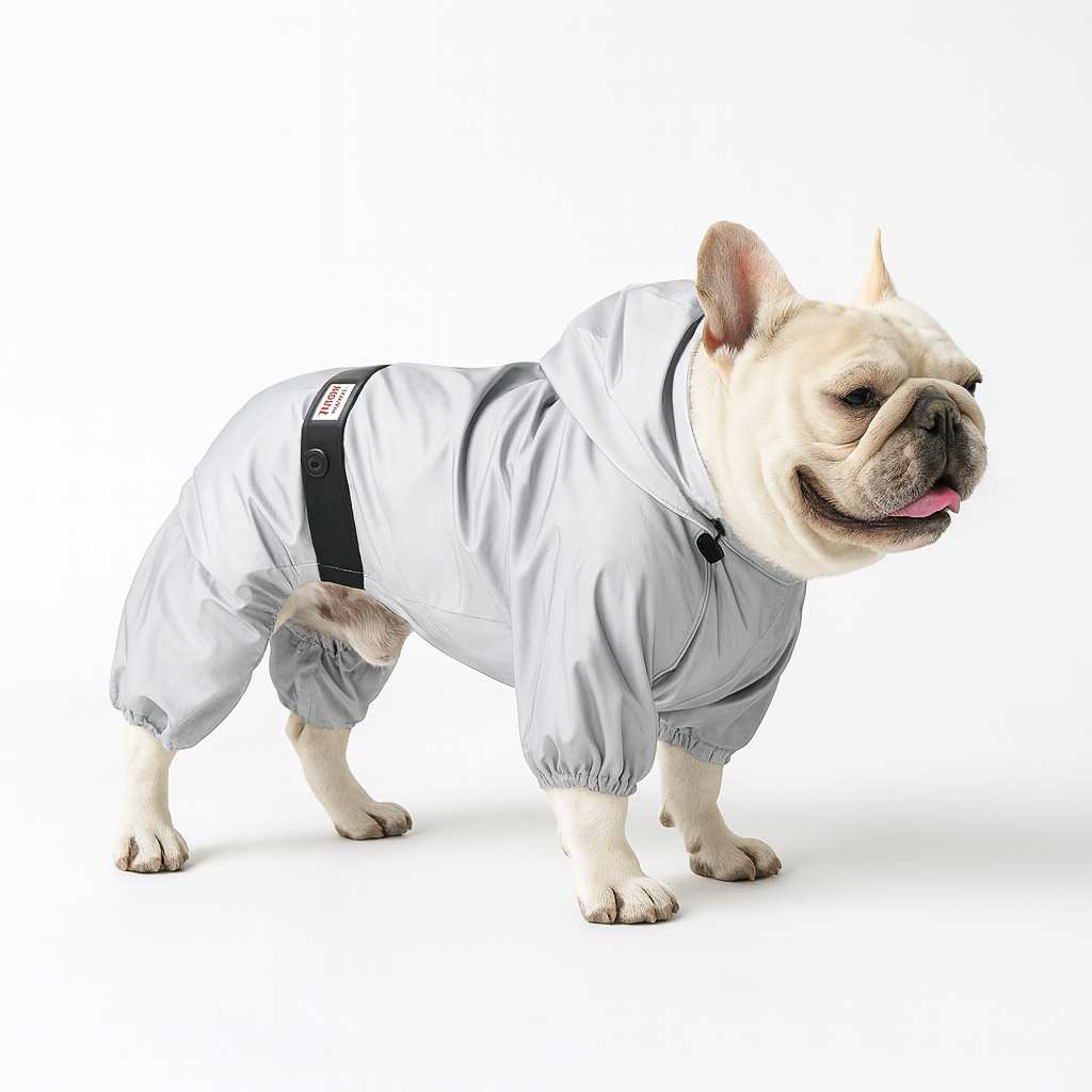 Stylish Furiva Frenchie Reflective Raincoat – Soft Lightweight Waterp...
