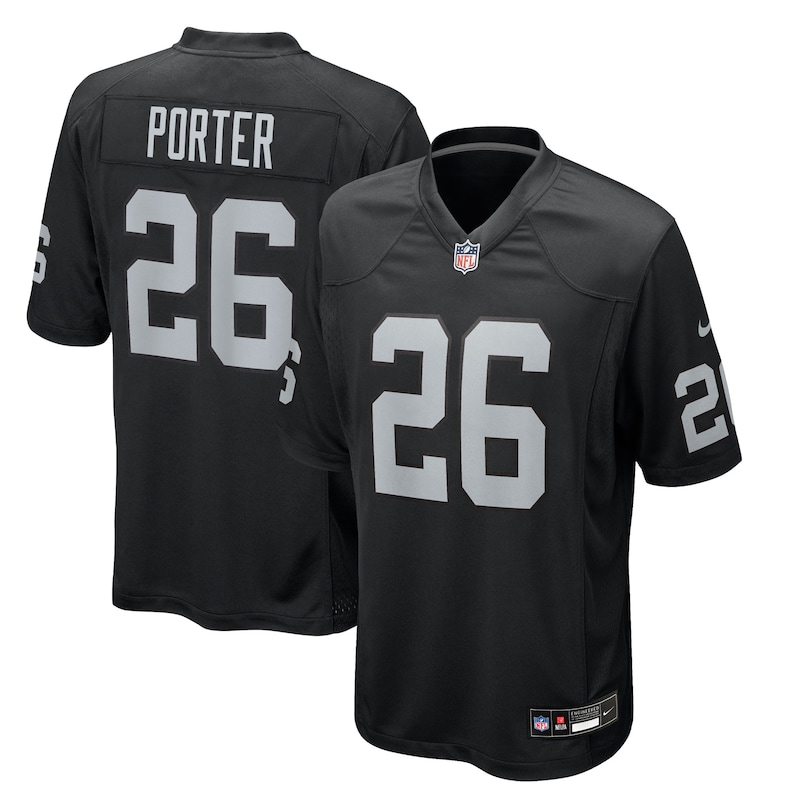 None Darien Porter LV Raiders Bold Genuine Jersey Game Day Wear