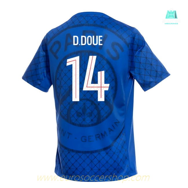 2025-2026 PSG Academy Pro Home Pre Match Shirt (Royal) (D.Doue 14)