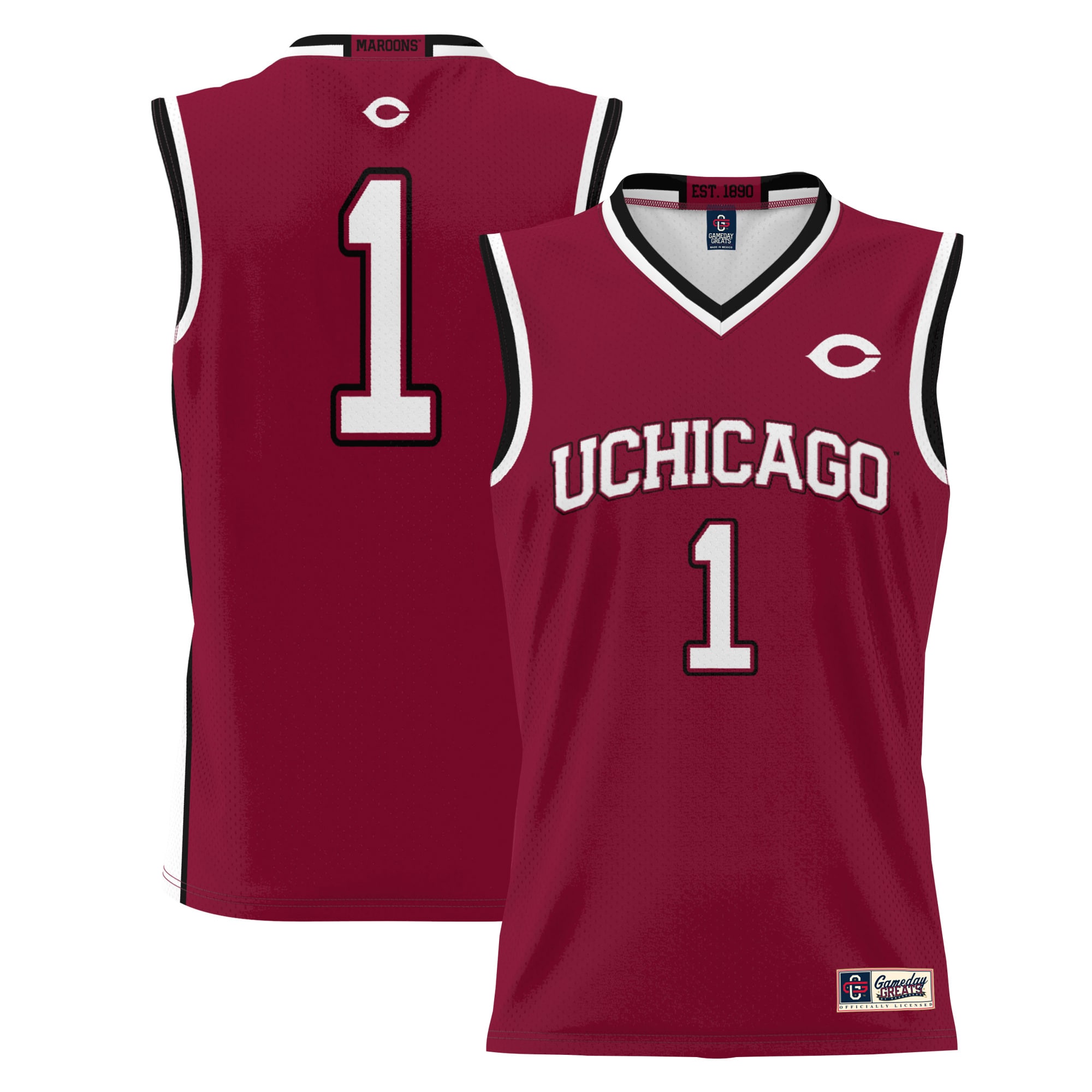 [NJP] UChicago Maroons GameDay Greats Youth Lightweight Basketball Jersey - Maroon