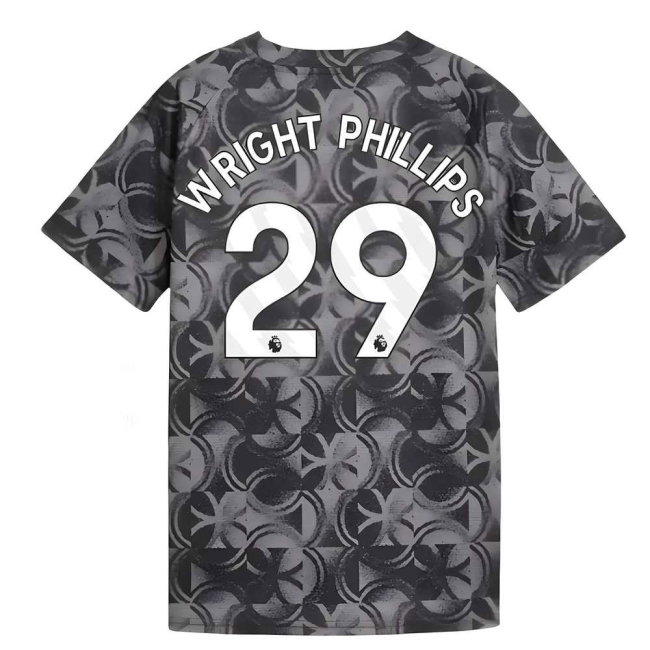 2025-2026 Man City Warm Up Jersey (Black) - Kids (Wright Phillips 29)