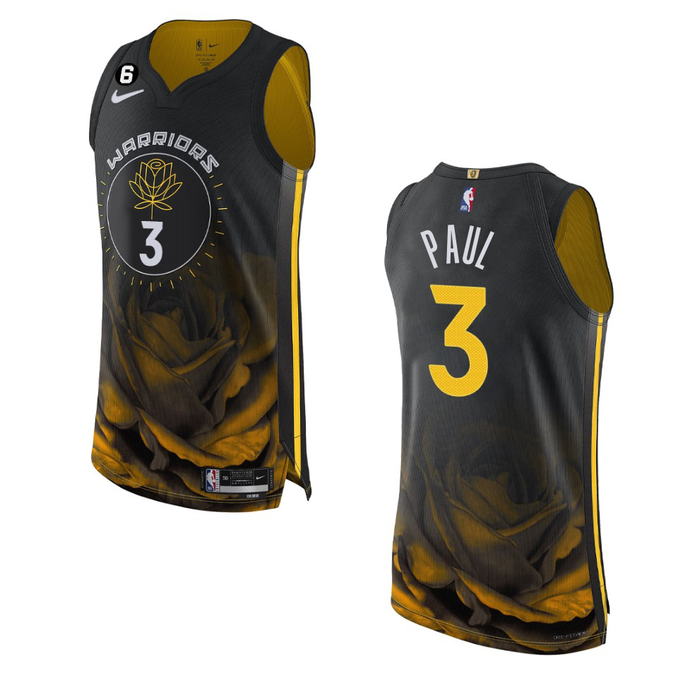 GSW Black Nike C. Paul #3 NBA Jersey NBA Fan Apparel Basketball Jersey