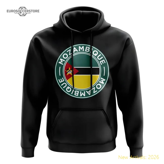 Premium Mozambique Football Badge Hoodie (black) - Fan Collection