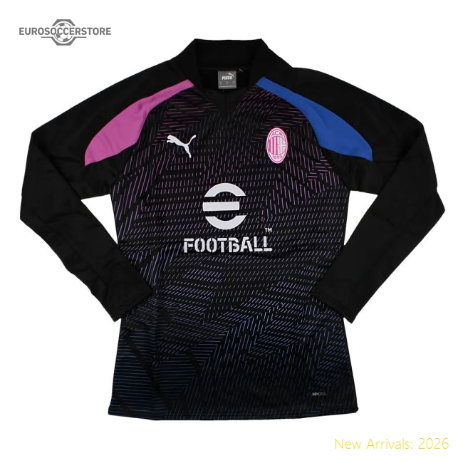 Supporter 2023-2024 Ac Milan Pre-Match Ls Sweat Top (Black)