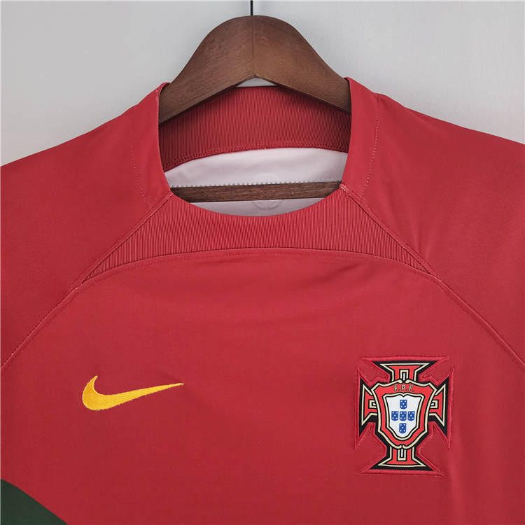 Portugal 2022 World Cup Home Red Soccer Jersey Football Shirt - World