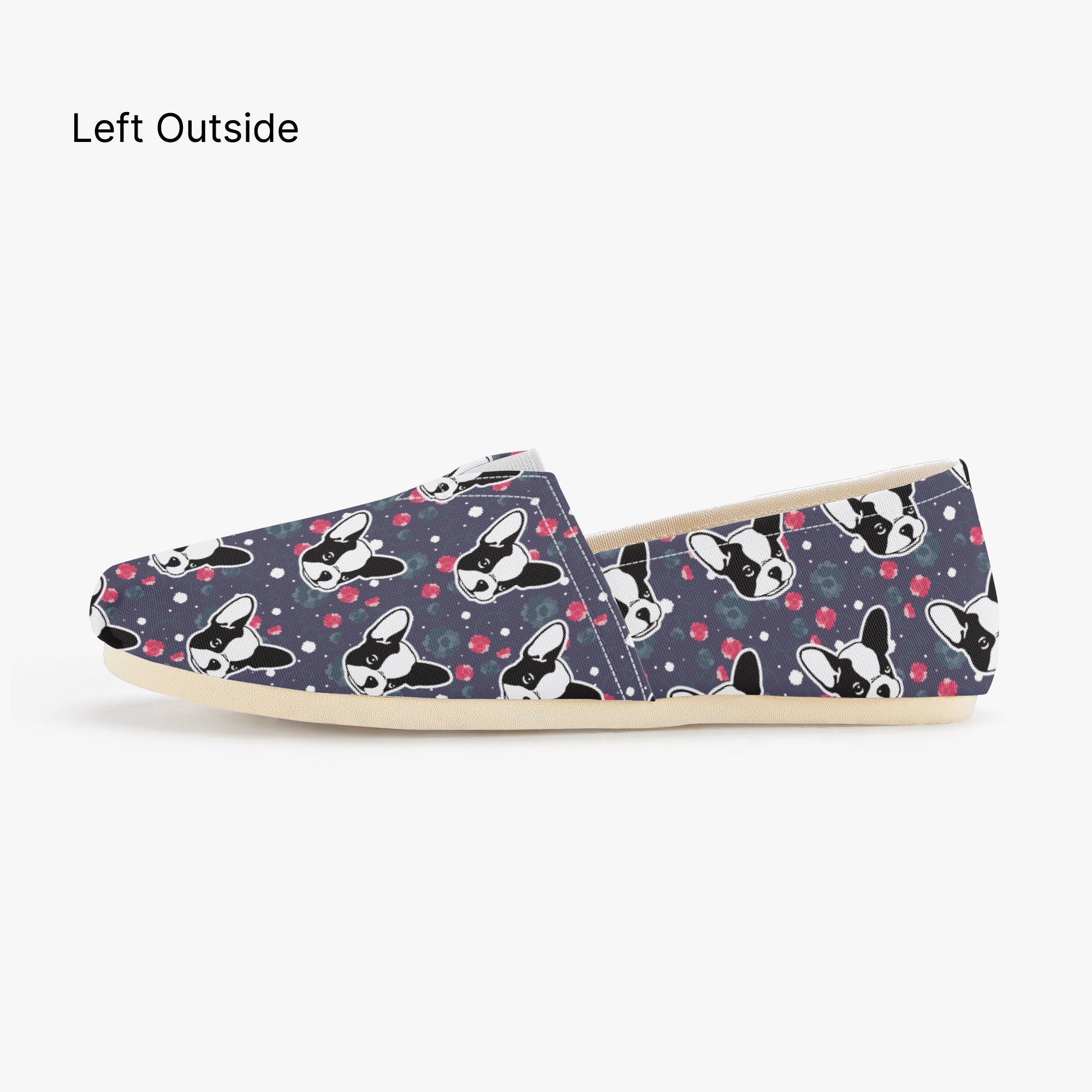 French Bulldog Rain Casual Canvas Shoes Frenchie Paw Protection