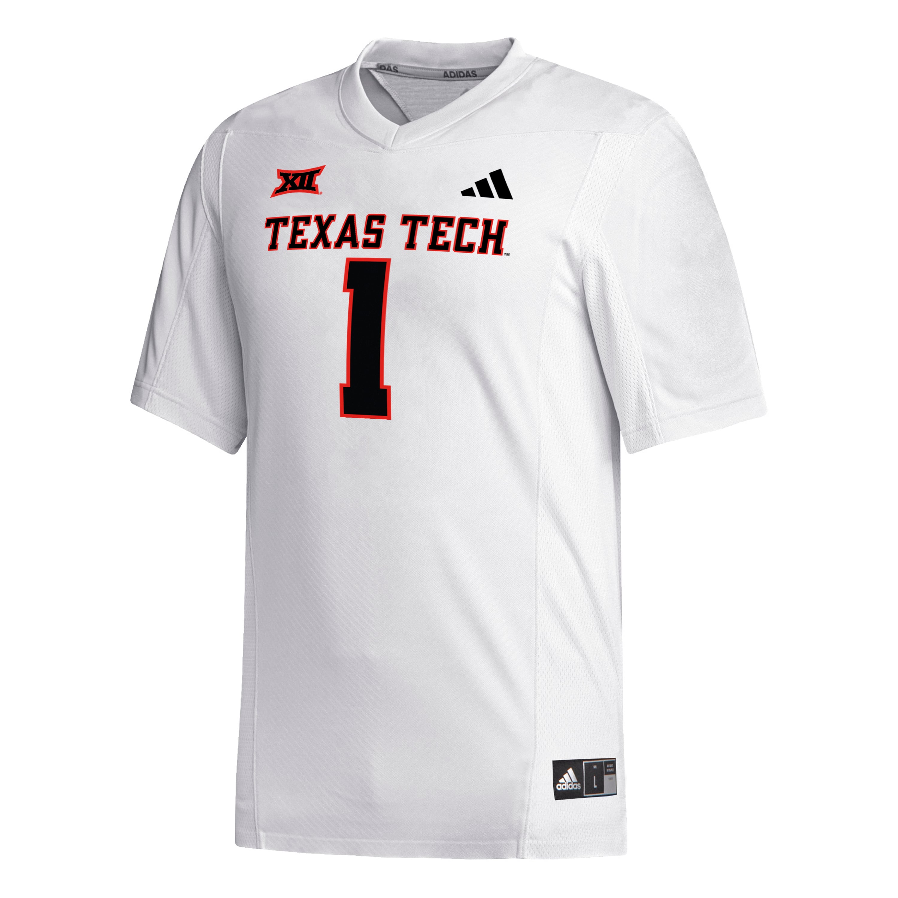 #1 Texas Tech Red Raiders adidas Replica Football Jersey - White