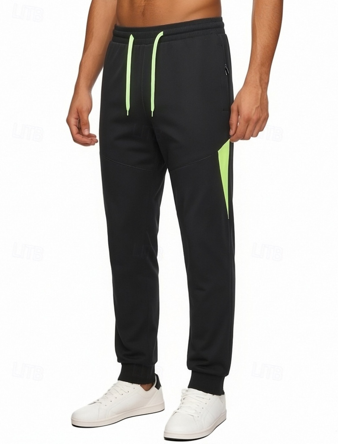 Men's Trousers Casual Pants Quick-dry Pants Drawstring Pocket Elastic Waist Color Block Lightweight Breathable Daily Outdoor Holiday Fashion Classic Style Blue Black Micro-elastic