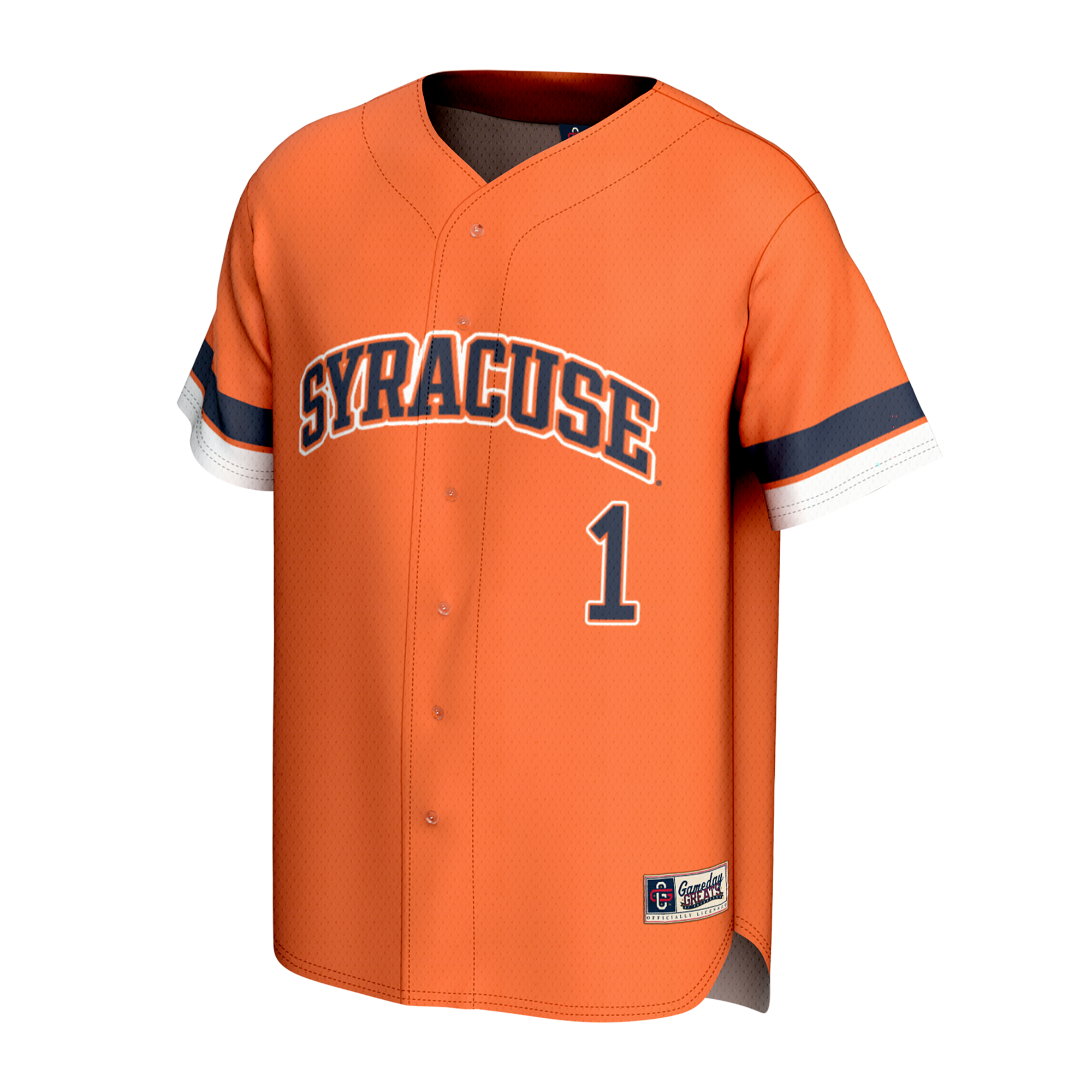 [NJP] Syracuse Orange GameDay Greats Unisex Lightweight Collegiate Baseball Fashion Jersey - Orange