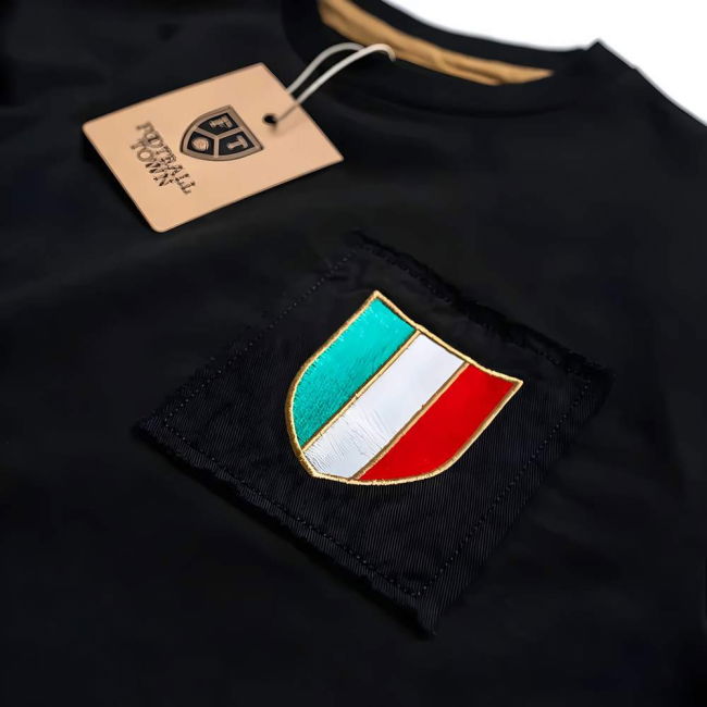 Italy Gli Azzurri Black Number 10 Retro Shirt Euro Official