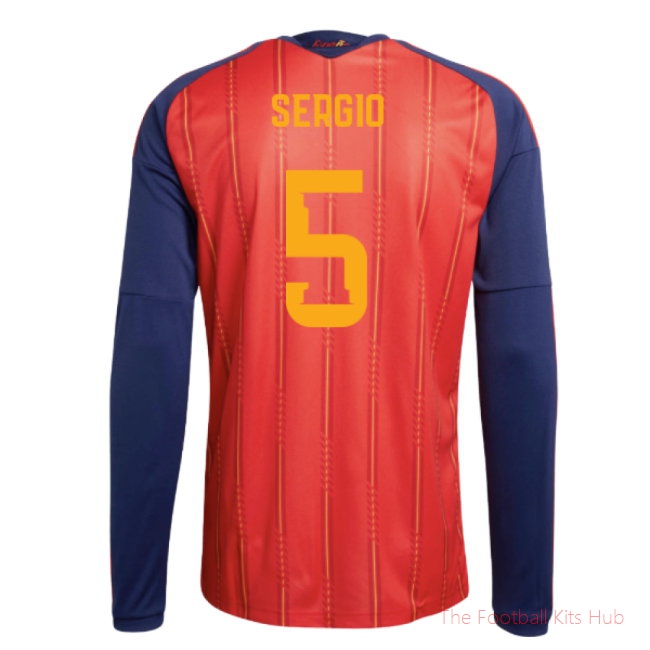 2026-2027 Spain Long Sleeve Home Shirt (Sergio 5)