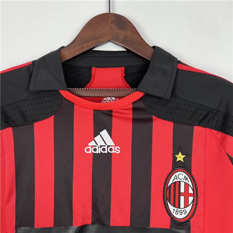 AC Milan 0708 Home Retro Long Sleeve Shirt - Official Replica 8825