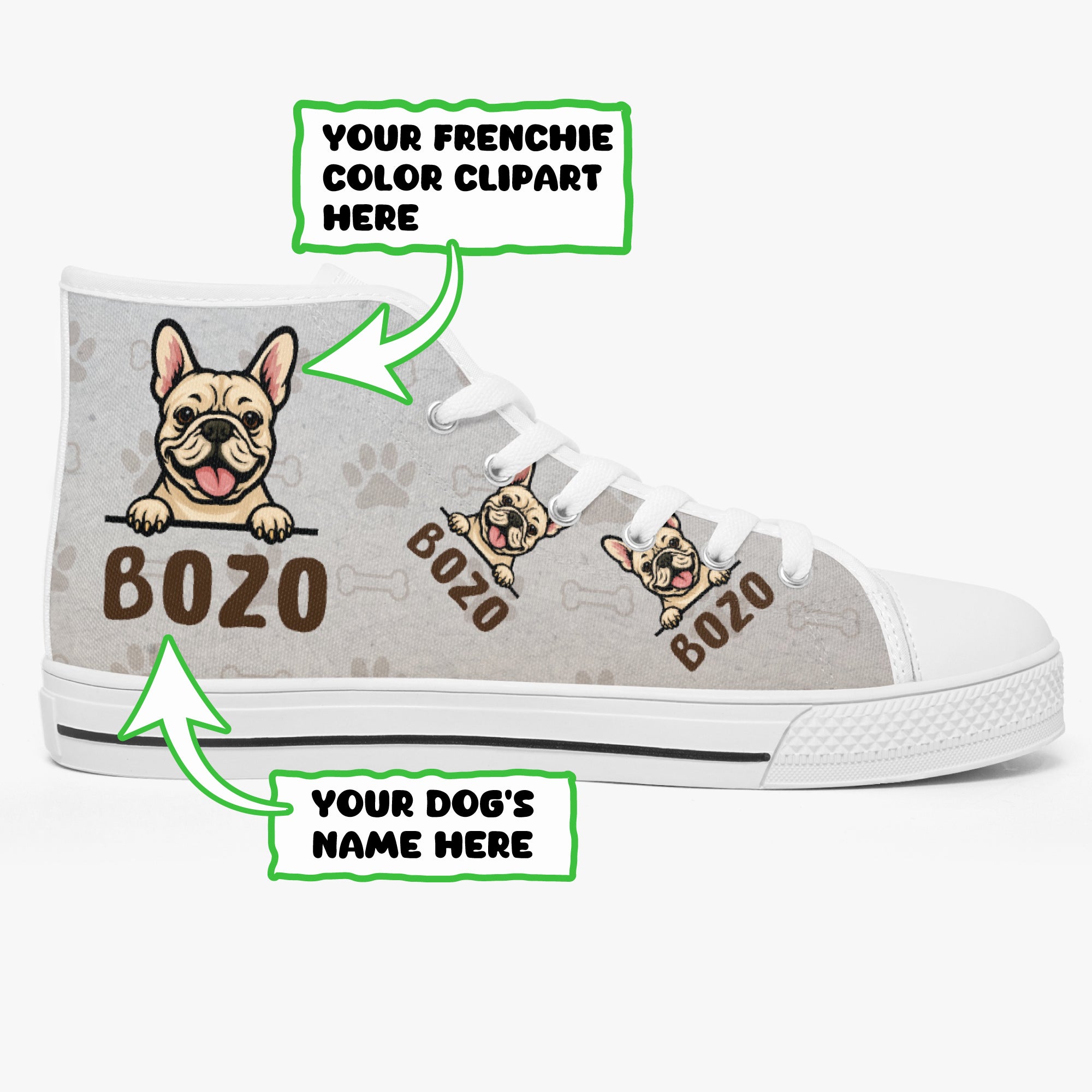 Denim - Personalized Classic High-Top Canvas Shoes