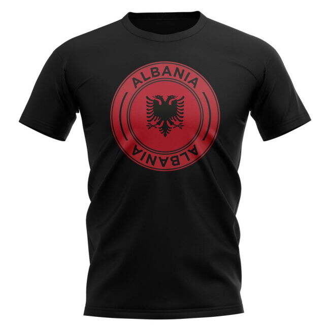 Albania Football Badge T-Shirt (Black)
