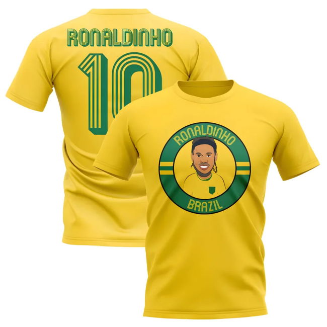 Team Ronaldinho Brazil Illustration T-Shirt (Yellow) Athletic