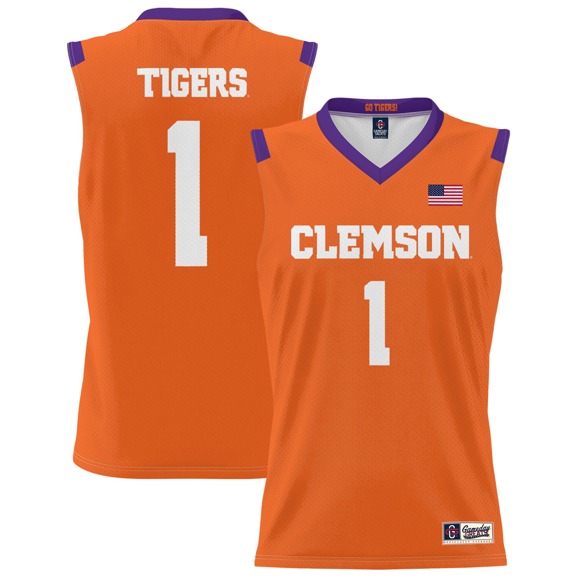 [NJP] Clemson Tigers GameDay Greats Youth Lightweight Basketball Jersey - Orange