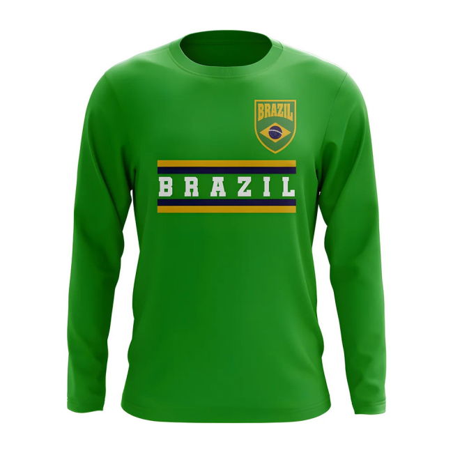 Replica Brazil Core Football Country Long Sleeve T-Shirt (Green)
