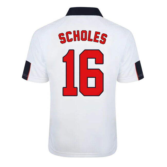 Exquisite Score Draw England World Cup 1998 Home Shirt (Scholes 16) Mature