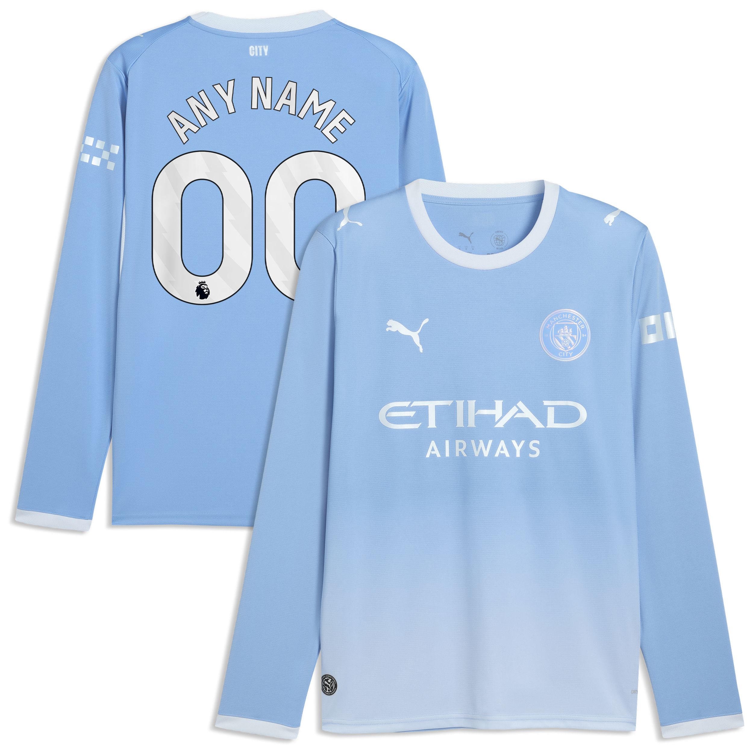 [SJH] Manchester City 2026/27 Home Replica Long Sleeve Custom Jersey - Light Blue