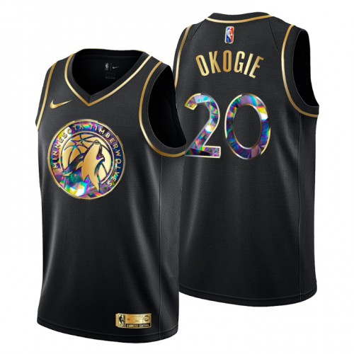 Black Minnesota Timberwolves #20 Nuggets Jersey - Mesh Fabric